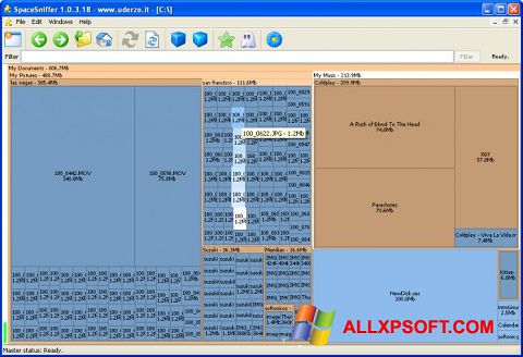 Snimak zaslona SpaceSniffer Windows XP