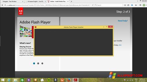 Snimak zaslona Adobe Flash Player Windows XP