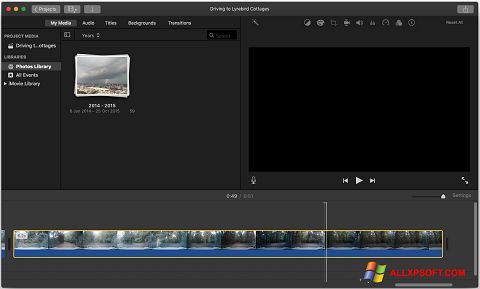 Snimak zaslona iMovie Windows XP