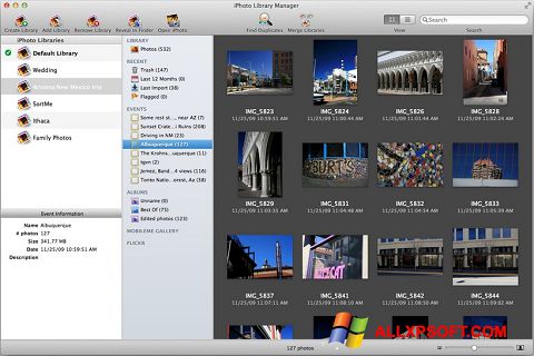 Snimak zaslona iPhoto Windows XP