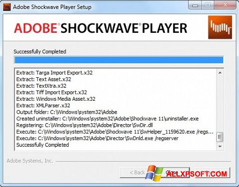 Snimak zaslona Shockwave Player Windows XP