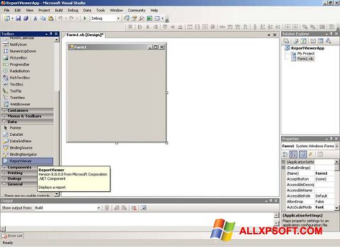Snimak zaslona Microsoft Visual Studio Windows XP