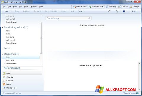 Snimak zaslona Windows Live Mail Windows XP