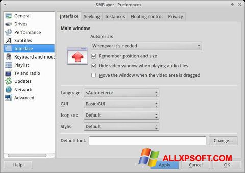Snimak zaslona SMPlayer Windows XP