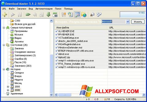 Snimak zaslona Download Master Windows XP