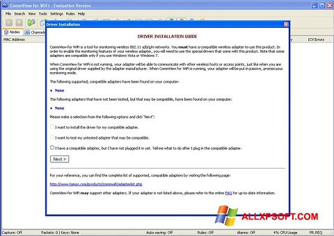 Snimak zaslona CommView for WiFi Windows XP