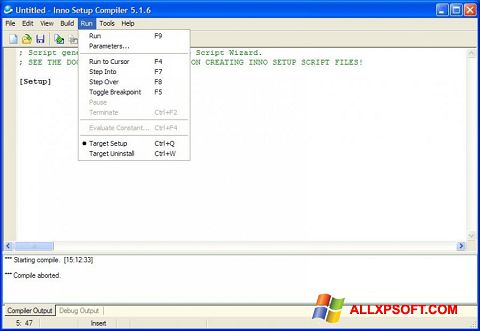 Snimak zaslona Inno Setup Windows XP