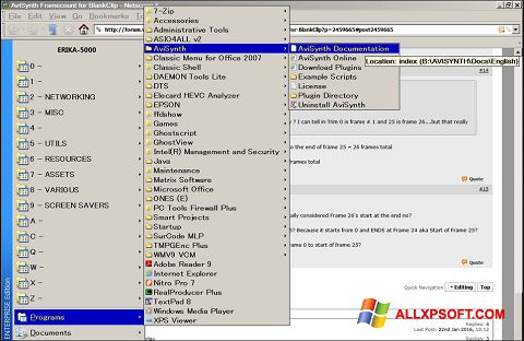 Snimak zaslona AviSynth Windows XP