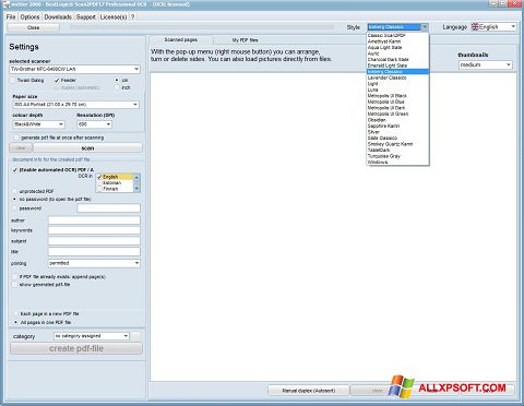 Snimak zaslona Scan2PDF Windows XP