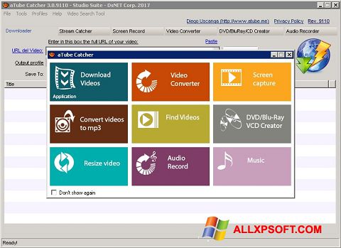Snimak zaslona aTube Catcher Windows XP