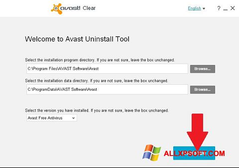Snimak zaslona Avast Uninstall Utility Windows XP