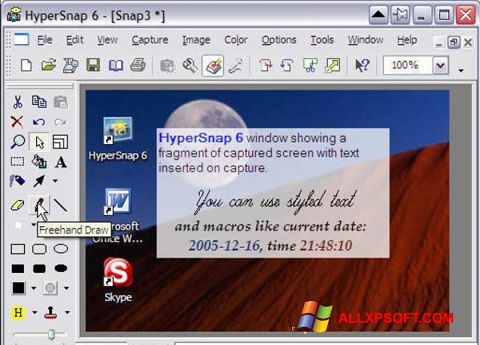 Snimak zaslona HyperSnap Windows XP