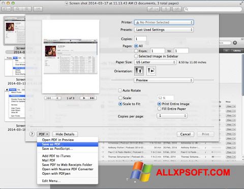 Snimak zaslona PDF Combine Windows XP