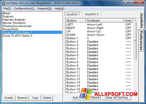 Snimak zaslona JoyToKey Windows XP