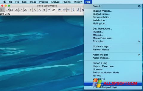 Snimak zaslona ImageJ Windows XP