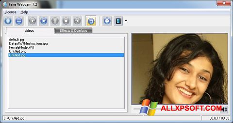 Snimak zaslona Fake Webcam Windows XP