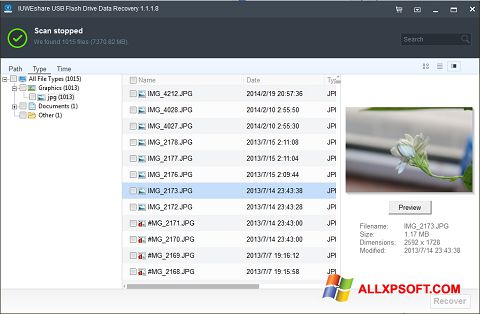 Snimak zaslona USB Flash Drive Recovery Windows XP
