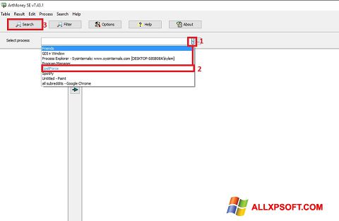 Snimak zaslona ArtMoney Pro Windows XP