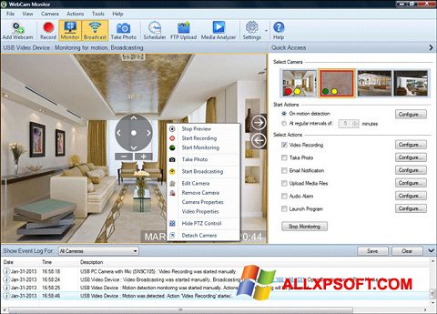 Snimak zaslona WebCam Monitor Windows XP