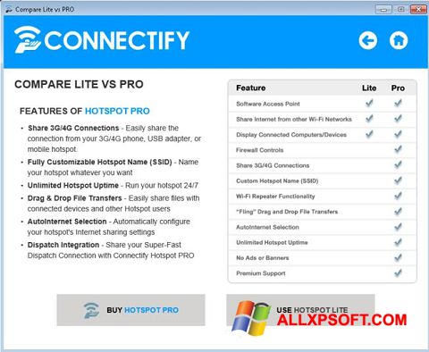 Snimak zaslona Connectify Beta Windows XP