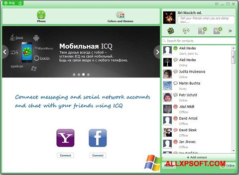 Snimak zaslona ICQ Windows XP