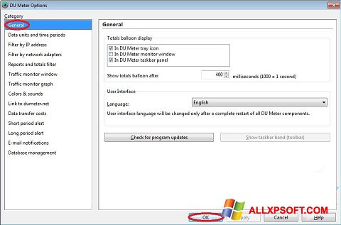 Snimak zaslona DU Meter Windows XP