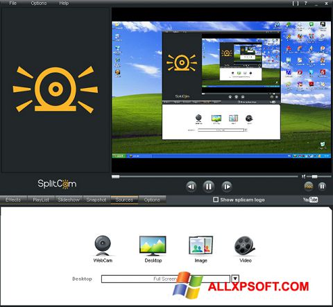 Snimak zaslona SplitCam Windows XP