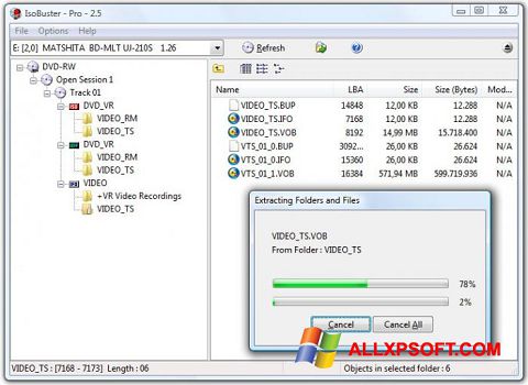 Snimak zaslona IsoBuster Windows XP