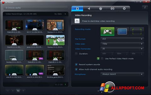 Snimak zaslona Action! Windows XP