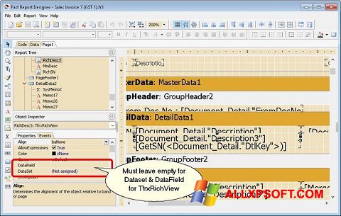 Snimak zaslona FastReport Windows XP