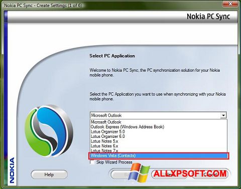 Snimak zaslona Nokia PC Suite Windows XP
