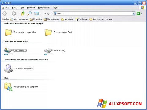 Snimak zaslona Vista Drive Icon Windows XP