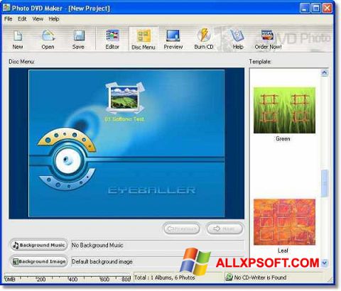 Snimak zaslona DVD Maker Windows XP