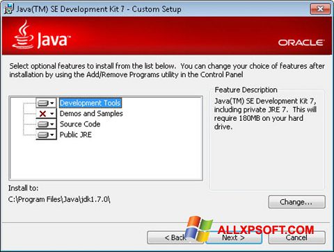 Snimak zaslona Java Development Kit Windows XP