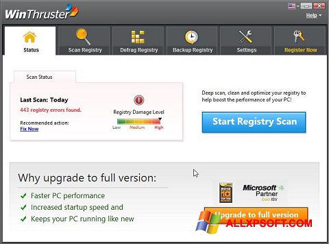 Snimak zaslona WinThruster Windows XP