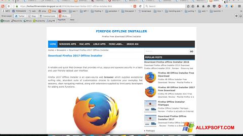Snimak zaslona Mozilla Firefox Offline Installer Windows XP