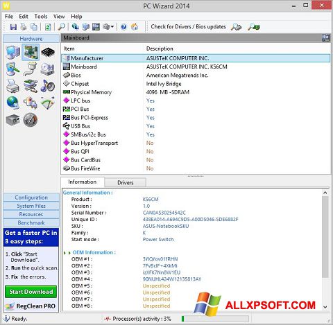 Snimak zaslona PC Wizard Windows XP