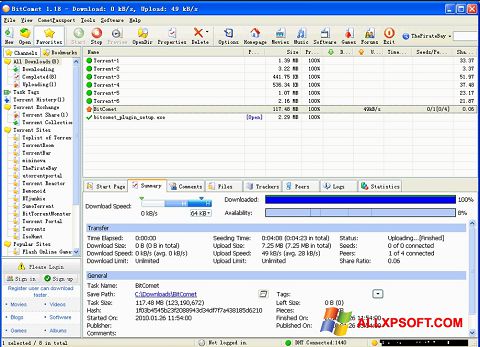 Snimak zaslona BitComet Windows XP