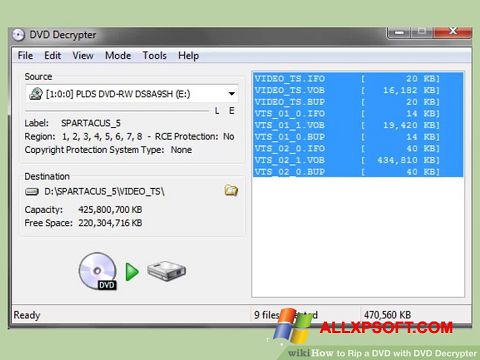 Snimak zaslona DVD Decrypter Windows XP