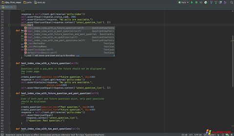 Snimak zaslona PyCharm Windows XP