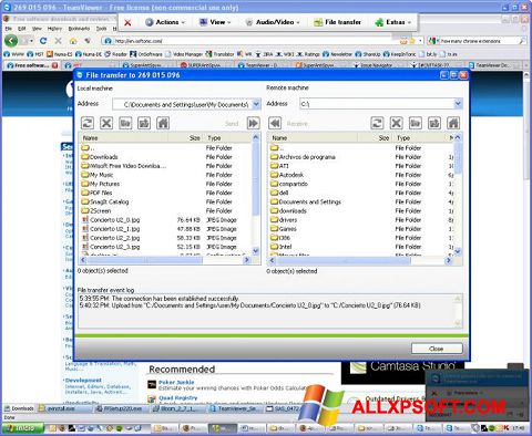 Snimak zaslona TeamViewer Windows XP