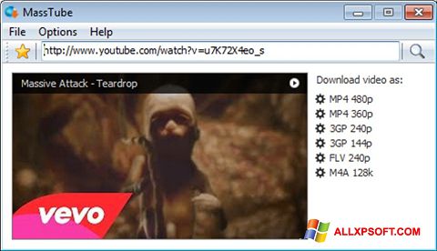 Snimak zaslona MassTube Windows XP