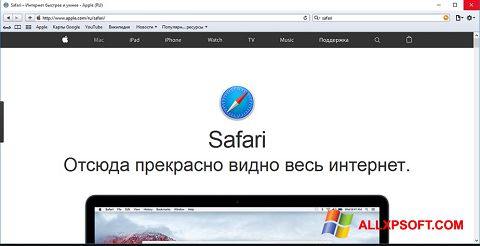 Snimak zaslona Safari Windows XP