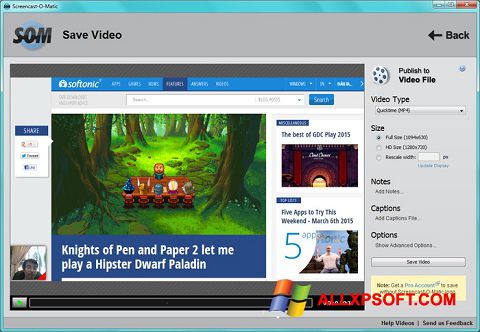 Snimak zaslona Screencast-O-Matic Windows XP