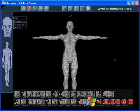 Snimak zaslona MakeHuman Windows XP