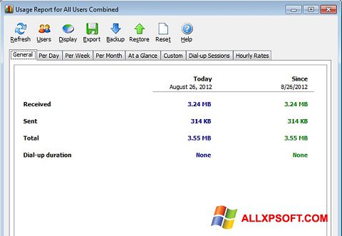 Snimak zaslona NetWorx Windows XP