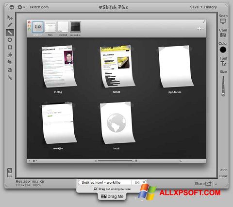 Snimak zaslona Skitch Windows XP
