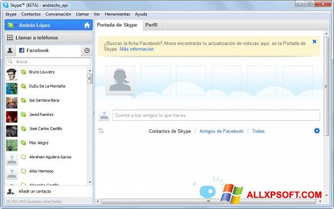 Snimak zaslona Skype Beta Windows XP