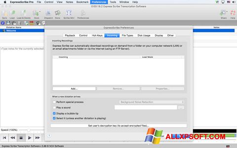Snimak zaslona Express Scribe Windows XP