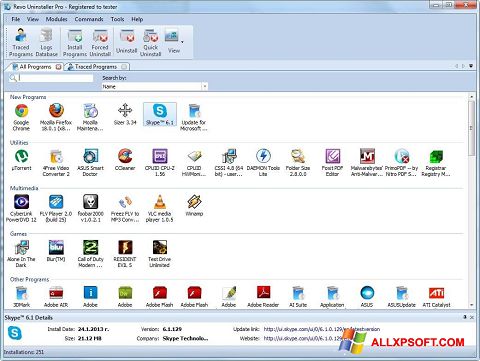 Snimak zaslona Revo Uninstaller Windows XP